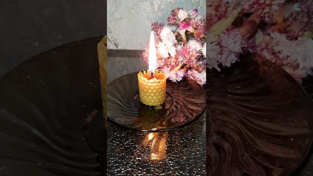 Горение натуральной свечи из вощины смотреть онлайн