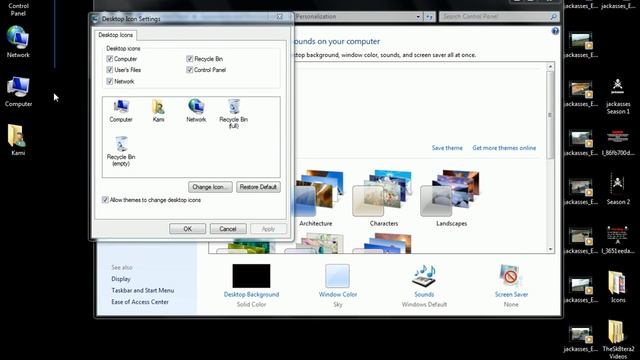 Windows 7 - Removing Recycle Bin From Desktop смотреть онлайн