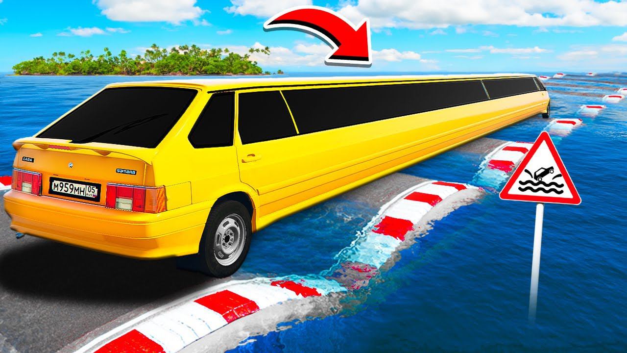ПРОЕХАЛ ВОДНЫЕ КОЧКИ НА САМОМ ДЛИННОМ ЛИМУЗИНЕ ВАЗ 2114 ЧЕТЫРКА ГТА 5 МОДЫ МУРКА смотреть онлайн