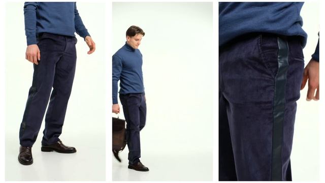 Брюки чинос из темно-синего вельвета смотреть онлайн