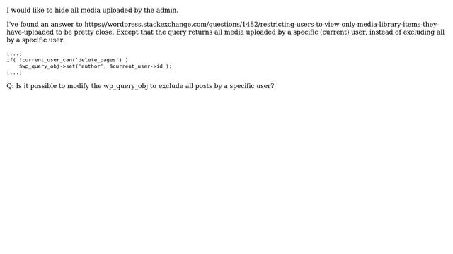 Wordpress: WP Query Obj: Set value to be unequal смотреть онлайн