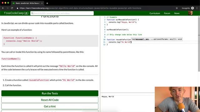 Write Reusable JavaScript with Functions - Free Code Camp смотреть онлайн