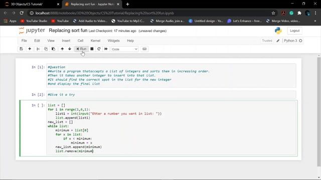 Question 21:- How to sort any list in python without sort function | CS BEGINNER | |2020| смотреть онлайн