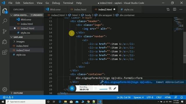 Emmet Example For VS Code смотреть онлайн