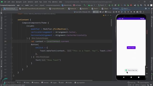 Toast Message in Jetpack Compose | Android Studio Tutorial (Kotlin) смотреть онлайн