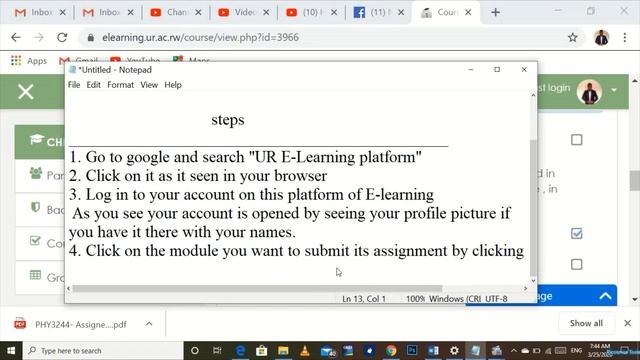 How to submit your assignment of any module on UR E learning platform смотреть онлайн
