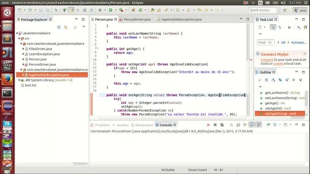 JAVA (Intermédiaire) - 75 - Créer sa propre exception en Java смотреть онлайн
