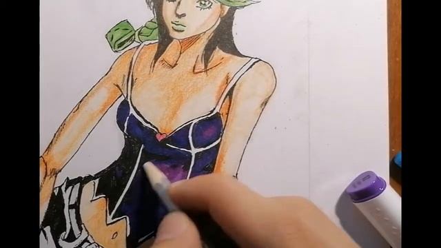 РИСУЮ ДЖОЛИН КУДЖО JJBA | DRAWING JOLYNE KUJO #jjba #невероятныеприключенияджоджо #stoneocean #jojo