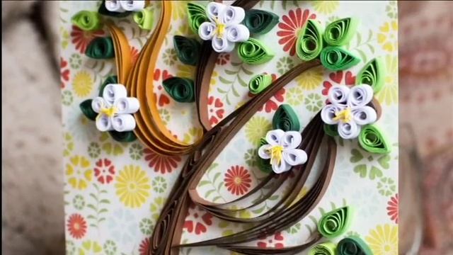 Весна. Открытки в технике квиллинг, слайд-шоу/Восьмое марта/открытки для женщин смотреть онлайн