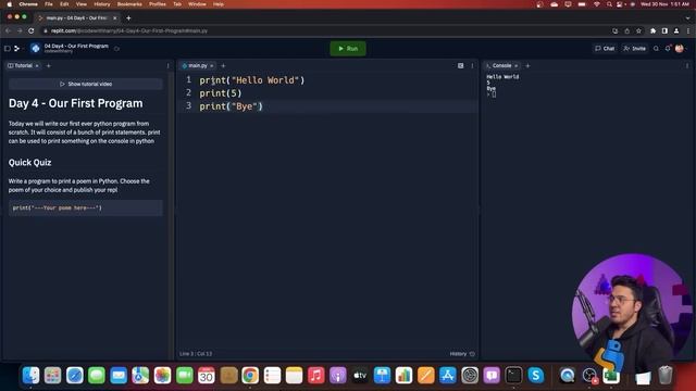 Our First Python Program | Python Tutorial - Day #4 смотреть онлайн
