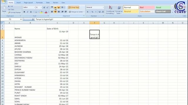 Formatting Data in Excel, Excel Tutorial Part - 6 by Neeraj Sir on CS Class смотреть онлайн