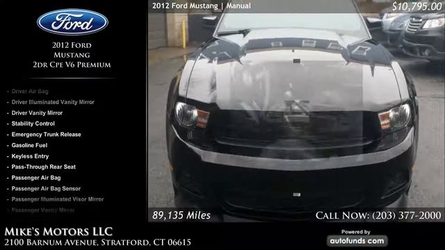 Used 2012 Ford Mustang | Mike's Motors LLC, Stratford, CT - SOLD смотреть онлайн