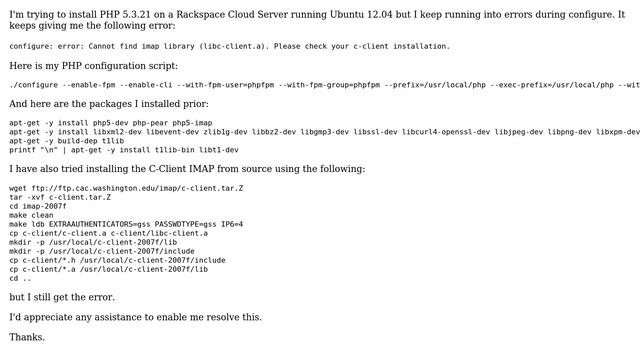 Ubuntu: Error Installing PHP 5.3.21 on Ubuntu 12.04 смотреть онлайн
