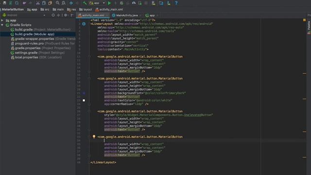 Android Studio - Material Button - MATERIAL DESIGN смотреть онлайн