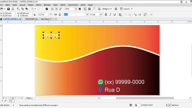 CorelDRAW 2018 64 Bit CARTÃO MODELO cdr 2021 04 08 22 20 38 смотреть онлайн