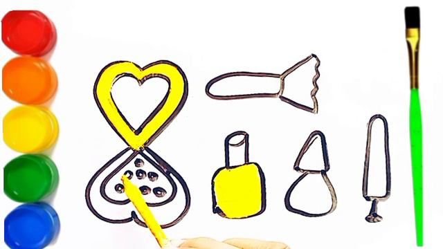 Let's learn how to draw glitter makeup kit | Painting, Drawing & Coloring for Toddlers & Kids смотреть онлайн