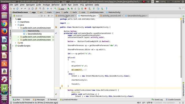 OneTime Screen Using Shared Preference file смотреть онлайн