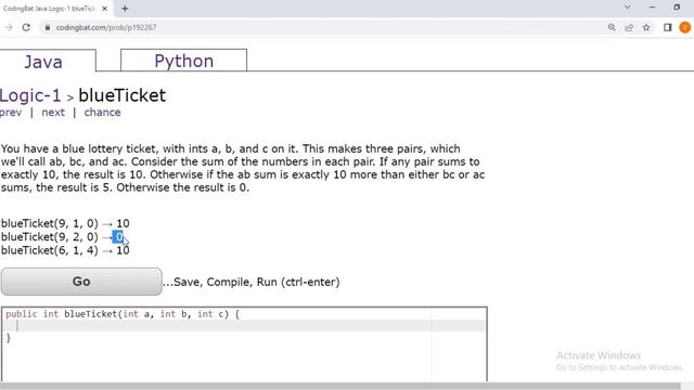 Coding bat Java Logic-1 (blueTicket) || Basic boolean logic puzzles -- if else && || !. смотреть онлайн