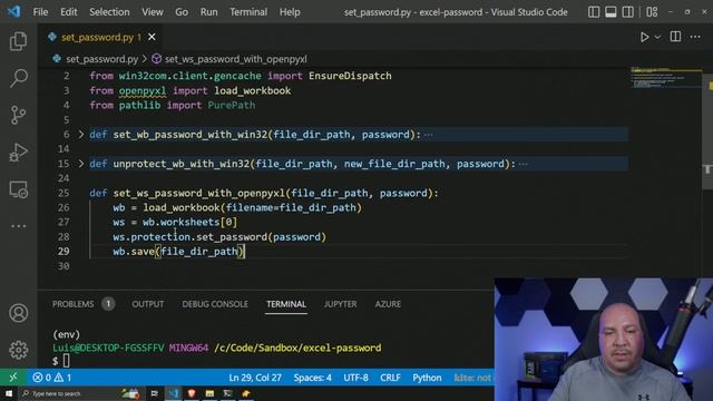 Password Protect Excel using Python смотреть онлайн