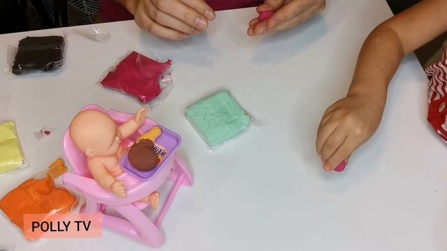 Еда для кукол. Занятия с ребёнком 2 года. Лепим из пластилина. смотреть онлайн