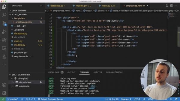 FastAPI - SQLModel Relationships and Alpine.js integration