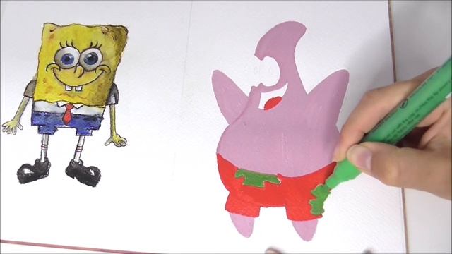 How to drawing Patrik Spongebob step by step смотреть онлайн