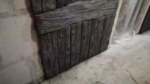 Арт бетон. Имитация деревянных балок.