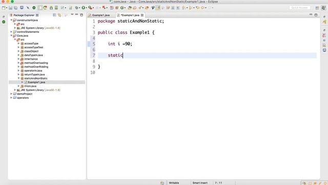 Static and Non Static in Java смотреть онлайн