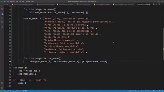 Python Curso V2: 740 2/2 Control de Tipo Pestañas (Notebook) para Mostrar los 12 Meses del Año смотреть онлайн