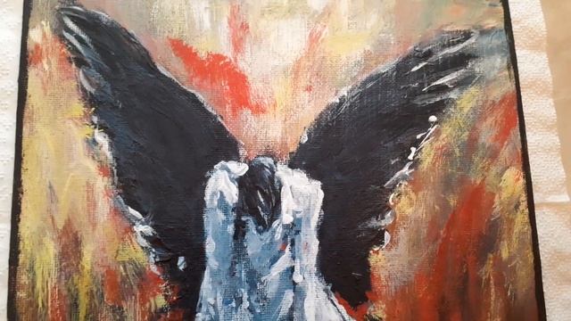 "Ангелы тоже падают", картина гуашью. смотреть онлайн