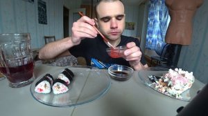 МУКБАНГ АСМР СУШИ ТОРТ С ЛОСОСЕМ/ РОЛЛЫ / ШАУРМА В СЫРНОМ ЛАВАШЕ/ ОБЖОР/ EATING ASMR Mukbang #789