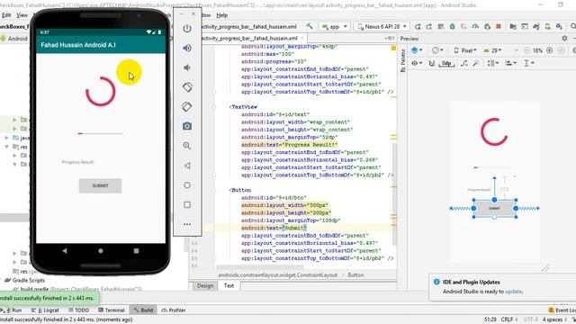 Tutorial 22: ProgressBar in Android Studio Hindi/Urdu |Horizontal Progress Bar Circular Progress Ba смотреть онлайн