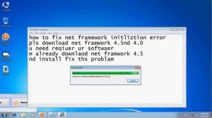 net framework initialization error windows 7