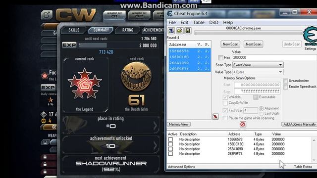 How to hack level in Contract Wars with Cheat engine 6.3/6.4 смотреть онлайн