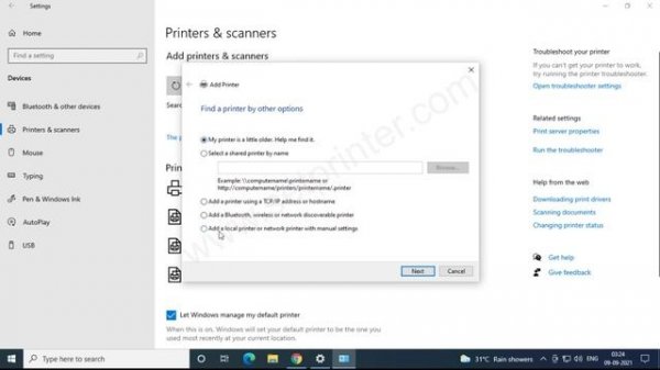 How to install Kyocera taskalfa 1800 printer driver manually using its basic driver