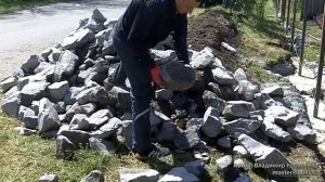 Кладка бутового камня.Сортировка камня.