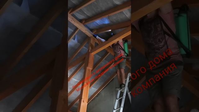 Пропитка деревянных конструкций коттеджа огнебиозащитным составом Кайсар ? смотреть онлайн