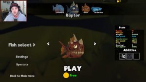 LIFE AS THE PREHISTORIC RAPTOR FISH IS HARD! | Feed and Grow Fish