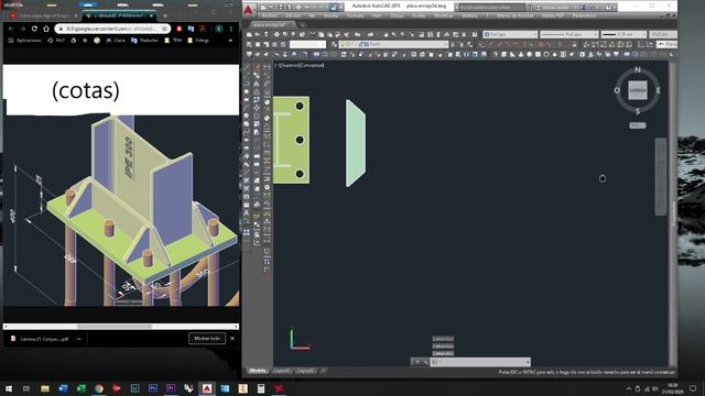 Placa base 3D en AutoCAD смотреть онлайн