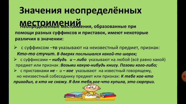 Неопределенные местоимения смотреть онлайн