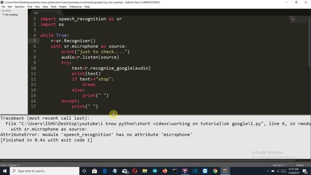 OK Goggle personal assistance program using python смотреть онлайн