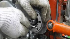 установка пружины кикстартера мотор V-50