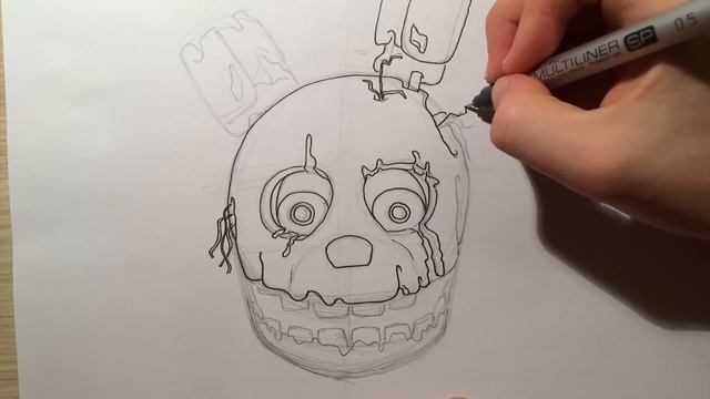How to draw Springtrap from Five Nights at Freddy's FNAF step by step drawing lesson смотреть онлайн