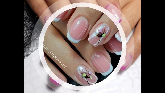 Идеи французского маникюра.French Manicure.Френч в белых и цветных тонах.