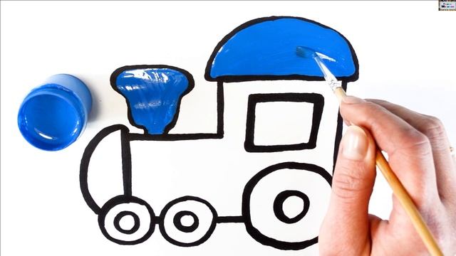 Как нарисовать паровозик Томас / мультик раскраска паровоз для детей / учим цвета смотреть онлайн