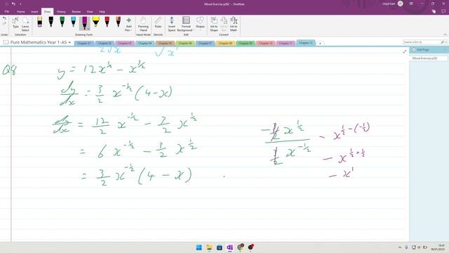 Edexcel Pure Mathematics Y1 - AS Chapter 12 Differentiation Mixed exercise Q7 Q8 and Q9 смотреть онлайн