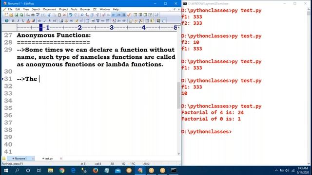 Python Tutorials | Python Online Training | Functions Part - 3 |by Mahesh смотреть онлайн
