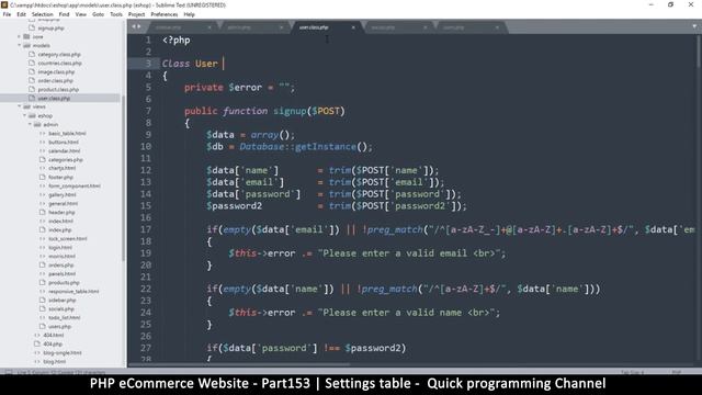 #153 PHP Ecommerce website development | Settings table | MVC OOP - Quick programming смотреть онлайн