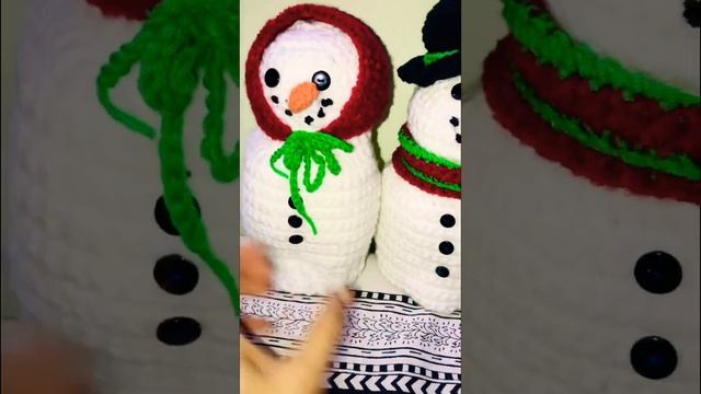 Crochet snowcouple amigurumi / snowman doorstops by handmade designs смотреть онлайн