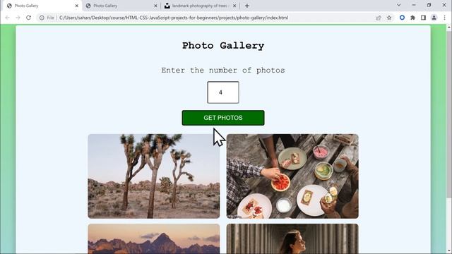 HTML CSS JavaScript Photo Gallery Project with Unsplash API смотреть онлайн
